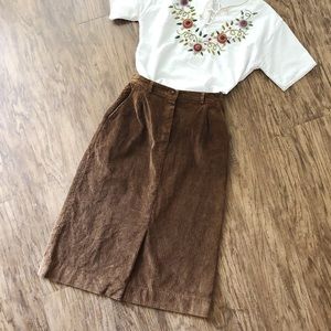 Vintage 70s Corduroy Pencil Skirt
